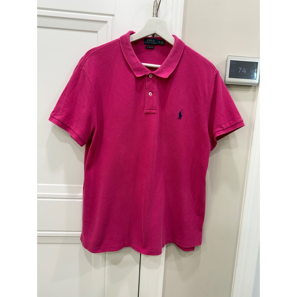 Polo Ralph Lauren Mens XL Classic Fit Pink Cotton Pique Short Sleeve Polo‎ Shirt